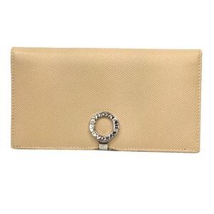Sale Nationwide Shipping None Bvlgari Logo Clip Long Wallet Billfold Beige
